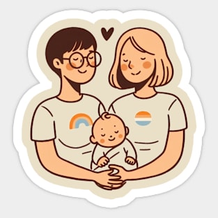 Two moms Sticker